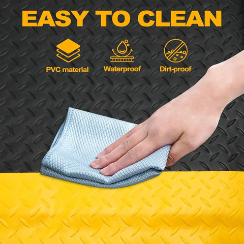 Hand cleaning 2 Pack 3 By 5 Foot Anti Fatigue Mats With 15/16 Inch Thick High Density Memory Foam Core Non Slip Diamond Plate