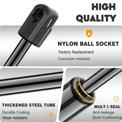 Close-up of Heavy Duty Hood Lift Supports 4525 SG330023 Replacement with nylon ball socket and thickened steel tube.