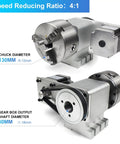 Fourth Axis CNC Kit For A Axis Rotation With 130mm Three Jaw Chuck And 100mm Tailstock, Four To One Reducing Ratio, Dividing Head
