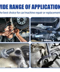 BELOMI 113-piece vacuum connector kit; nylon tees and hose adapters; collage showing installation and engine bay use