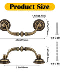 12 Pack Antique Bronze Drop Bail Pulls For Cabinets And Dressers, 3.5 Inch Center To Center, showing dimensions and screws.