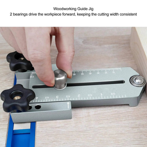 Adjusting Heavy Duty Extended Ripping Jig for Table Saws and Routers, Aluminum Alloy Guide with T Tracks and Miter Slots in Gray