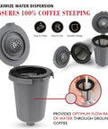 Reusable Filter Cup For Cuisinart HomeBarista Coffee Makers, Compatible With SS-RFC Series, Dark Gray, 2-Pack, display