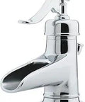 Ashfield 4-Inch Centerset Bathroom Faucet With Single Control Handle, Polished Chrome, Rustic Waterfall Style