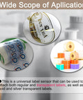 Heavy Duty Desktop Automatic Round Bottle Labeling Machine With Chain Conveyor And Integrated Print Coder For Clear And Gold Foil Labels Works Like A Dream 110V Model showing various types of labels.