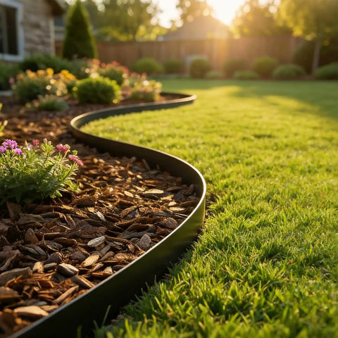Heavy Duty 4.5 Inch Metal Landscape Edging Kit With 11 Stakes, 40 Inch Panels, 33 Feet Total Length, Galvanized Steel With Powder Coat