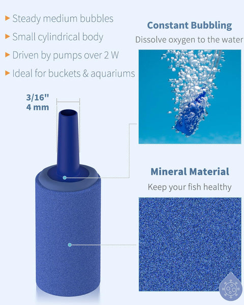 Air Stone Aquarium 1 Inch Cylinder Bubble Diffuser For Nano Pumps And Small Tanks Pack Of 12 Tiny Yet Durable