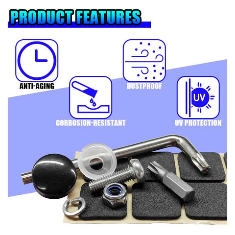 Bulletproof Heavy Duty Stainless Steel License Plate Screws Anti Theft Security Bolts With Hex Pattern Tough Rustproof tools and features.