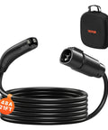 No Sweat Tesla Nacs Extension Cord 48 Amp 21 Foot Heavy Duty Ev Charger Cable with rugged carry case and connectors.