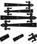 Flat Embossed Garage Door Hinge Set With Handles Decorative 4 Piece Hardware Kit 8 Inch And 10 Inch Hinges for American Style Doors