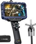 7 Inch IPS Borescope With 1080P HD Articulating Endoscope Camera And Light Two Way 210 Degree Pivot For Tight Spaces One Handed Control For Fast Inspections Of Ducts Pipes And Machinery, handheld unit with 6.2mm probe and case