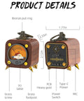 Wireless Retro Analog VU Meter Panel Display With Warm Backlight And Sound Level Indicator Dope Audio Level Amp Music Sync Pickup Rhythm Ambient Lights For Home Studio And DJ Setup, bronze wood case