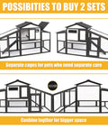 Durable Wooden Chicken Coop For Backyard 2 To 3 Hens Hen House showing separate and combined cage options