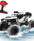 Amphibious RC Car One Eighth Scale 4WD Monster Truck That Rips Water And Land With Waterproof Chassis LED Lights Remote Control Truck