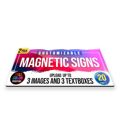 2 Pack 12x24 Custom Magnet Signs In Full Color For Business And Advertising, 30 Mil Vinyl Car Magnets, Personalized Magnetic Sheets