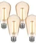 Vintage Edison Style LED Bulbs Dimmable ST58 E26 2700K Soft White 40W Equivalent 400LM CRI90 UL Listed 8 Pack No Buzz Or Flicker