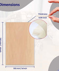 Front view of unfinished basswood sheet, 150×100×1.5 mm (0.06 in thick) for crafts