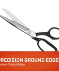Industrial Inlaid Straight Trimmers For Fabric And Upholstery with precision ground blades and ring grip, angled view.
