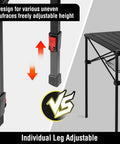 Portable Folding Camping Square Table With Carry Bag Ultralight Aluminum Construction Adjustable Height Ideal For Outdoor Adventures