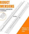 Dimensions of Refrigerator Pan Hanger Set Left 240530601 & Right 240530701 for Kenmore, Frigidaire, Crosley, 16.6in length
