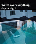 7 Camera Wireless Outdoor Security System With Easy Setup And Solid Protection demonstrating night vision coverage on driveway.