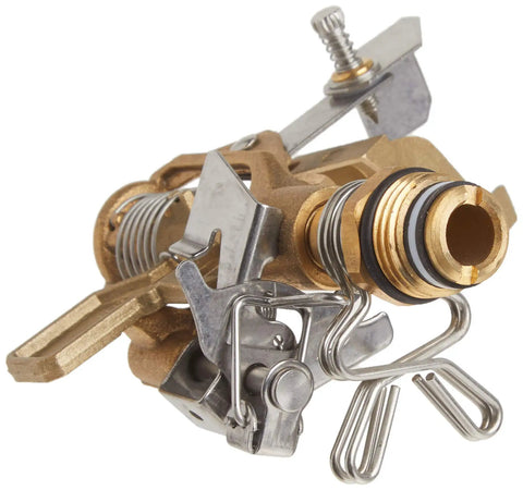 Brass Two Pack Half Inch BRS Sprinkler Head Connection Fitting Tailored For Impact Heads With Anti Backsplash Valve.