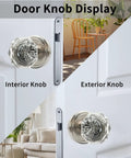 Crystal Privacy Glass Door Knobs With Locking Mechanism In Silver Vintage Style Interior Door Handles For Bedroom And Bath