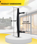 9-7/8 Inch Tall Black Pull Handle Replacement With Screws For Sliding Patio And Glass Doors Fits 6-5/8 Inch Hole Spacing