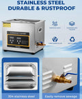 Heavy Duty Ultrasonic Cleaner With Built In Heater And Digital Timer Stainless Steel 10 Gallon Basin for bike chains and engine parts