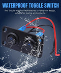 Dual Gang Rocker Switch Panel 12V And 24V 10A Waterproof Automotive On Off Switches With Blue LED Indicator splashed with water