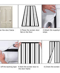 Installation steps for Magnetic Insulated Door Curtain With Hands Free Self Closing Privacy Screen For Year Round Comfort.