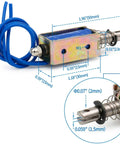 24V DC Linear Actuator Solenoid With 10mm Stroke And 5N Force Open Frame Electromagnet For DIY Projects Reliable And Compact Motion Control For Robotics And Automation Easy Mount And High Performance, 50mm blue wire side view
