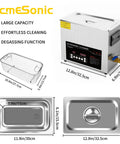 Pro Grade Straight Up Ultrasonic Cleaner With 6 Liter Digital Tank and Dual Frequency Settings for Dope Deep Cleaning on Jewelry Tools Lab Gear and Auto Parts - compact design with stainless basin and wire basket.