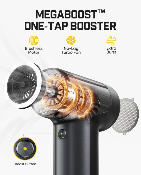 B10 Pro Electric Air Duster Cordless Desktop Blower with 110000 RPM Brushless Motor MegaBoost design and features