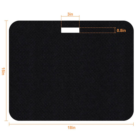Two Pack Heat Resistant Air Fryer Mat Set 15 By 18 Inches Each With 2 In 1 Sliding Caddy for countertop protection, black mat