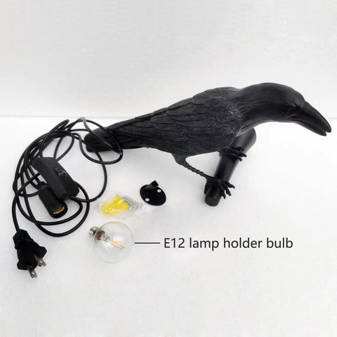 Crow Gothic Wall Lamp Sconce Bedside Bedroom And Living Room Raven Bird Night Light Left Facing Black Wall Lamp Farmhouse Decor