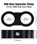 6AN Hose End Fitting Kit For CPE Braided Hose Aluminum 6061-T6 With Black Anodized Finish 9/16-18 UNF Thread Separator Clamp
