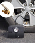 Lock On Air Chuck With Clip For 1/4 Inch Pro Grade Brass Portable Tire Inflator Nozzle Presta Valve Adapter And Tire Chucks For Air Compressors Barb Connector 2 Pack attached to car tire