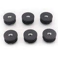 Six Pack 1.5 Inch Threaded Tube Plugs For Furniture Legs With M8 Screw Holes Black Plastic Round Nut Plugs