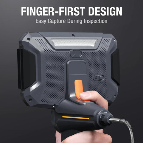 4 Way Articulating Borescope For Automotive Engine With 3.9mm Probe Joystick Controlled Tip 360 Degree Rotation And 210 Degree Bends 6 Inch 720P Screen Ideal For Quick Engine Inspections No Disassembly Needed, finger-first handle