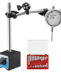 Dial Test Indicator With Dual Rod Stand And Storage Case, 0.001 Inch Accuracy, 0-1 Inch Range, Fine Adjustable Long Arm, visible with tool set