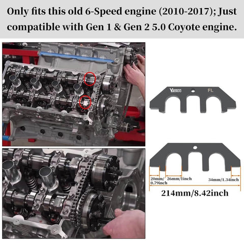 Three Piece Camshaft Alignment Tool And Crankshaft Positioning Tool Kit For Ford F150 Mustang 5 0 Coyote V8 Engine 2010 To 2017 Gen 1 And Gen 2 used in engine