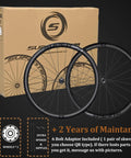Gravel Carbon Wheelset 38 And 45 Millimeter Depth For Disc Brakes Tubeless Ready in packaging with 6 bolt adaptor included