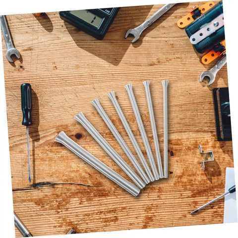Heavy Duty Spring Tubing Bender Set 10Pc PVC Wire Bending Tool showing eight durable steel bending rods on workbench.