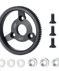 Metal Spur Gear 86T 48P for 1 Tenth Slash 2WD Rustler Stampede Telluride RC Car Durable Transmission Gear for Smooth Power Transfer and Quick Shifts High Precision Machined Easy Install Replacement with screws and washers