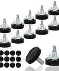 12 Piece M6 Thread Furniture Feet Levelers Adjustable Leveling Feet For Furniture Legs With T Nuts And Non Slip Felt Pads Protect Floors