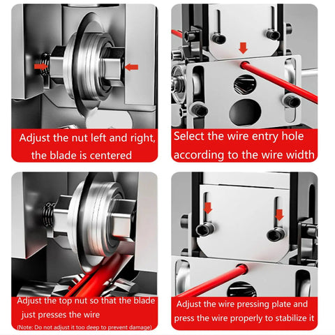 Heavy Duty Manual Wire Stripping Tool With Drill Drive Option, Strips Copper Wires From 0.06 To 1 Inch, setup instructions