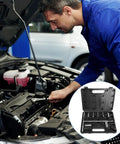 Workhorse Chrome Metric Socket Wrench Set Featuring T Handle Design And Non Slip Rubber Grip Made From Premium Vanadium Steel To Crack Through Rusty Bolts Without Any Sweat Or Hassle used for engine repairs.