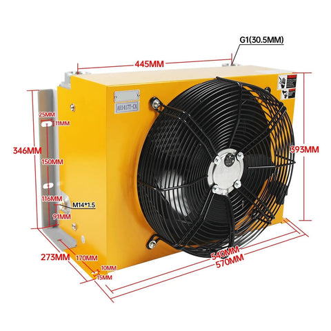 Heavy-Duty Hydraulic Oil Cooler Fan With 8KW Cooling Capacity And 150 LPM Flow, Industrial-Grade Plate Pin Heat Exchanger Radiator For Wide Applications DC24V