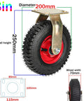 Pair Of Heavy Duty Inflatable Casters With Grippy Rubber Tires And Rolls Like A Dream Double Ball Bearings, industrial swivel trolley wheel with 8-inch diameter.